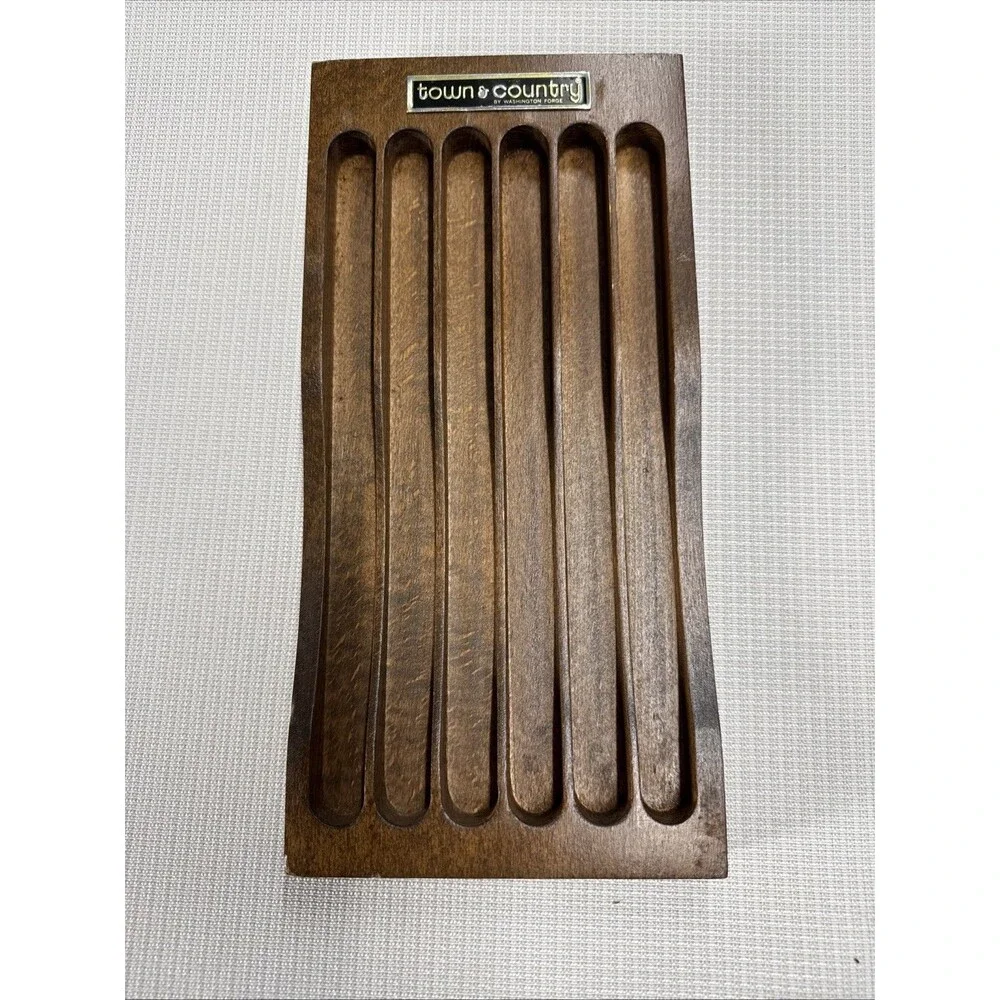 Set of 4 Vintage Briddell Steak Knifes Cream Handle MCM Kitchen w/ knife caddy